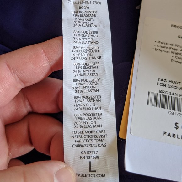 NWT, Fabletics Women's Brogan Mesh Capri, L - Picture 8 of 8